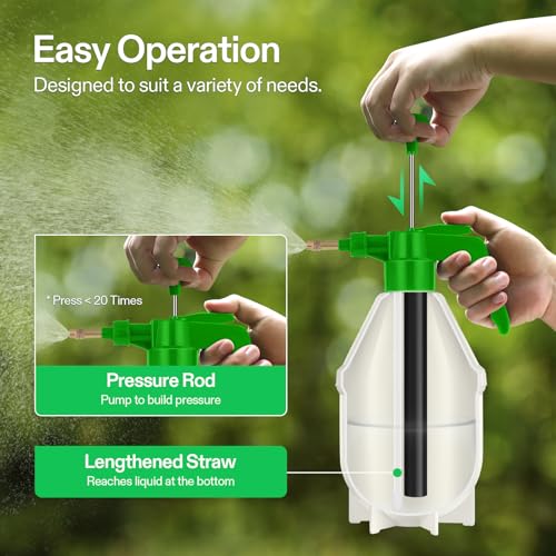 VIVOSUN 50oz Pump Sprayer, Handheld Garden Water Sprayer Bottle with Adjustable Brass Nozzle, for Spraying Plants, Flowers, Weeds and Cleaning, Green - color: Green, size: 50oz