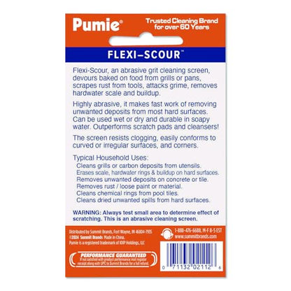 PUMIE Flexi-Scour (48 Pack) - Flexible Scrubbing Screen - Heavy Duty Scouring Pad - Abrasive Grit Cleaning Screen for Toilet Bowls, Grills, Removes Carbon, Rust, Scale, Grime - 5.5x4 in, FLEX-48 C - size: 48 Pack