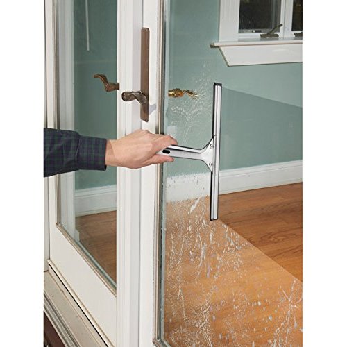 Unger Professional Stainless Steel Heavy-Duty Squeegee,12",Silver,(Pack of 10) - size: 12-inch (Pack of 10), style: 12” Stainless Steel Squeegee