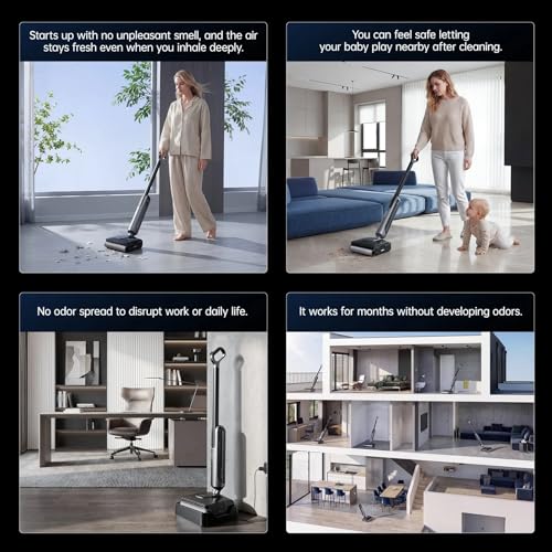 JONR H2 Cordless Wet-Dry Vacuum Cleaner and Mop for Hard Floors, Innovative Odor Free Design, 180°Lie-Flat Cleaning, Auto Self-Cleaning, Powerful Stick Vacuum Cordless for Pet Hair