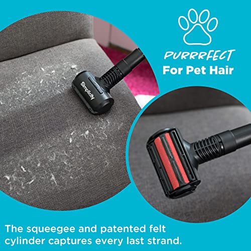 Simplicity Vacuums Jill Compact Canister Vacuum Cleaner with Pet Tool Fur Remover, Bagged Vacuum with Certified HEPA Filtration for Hard Floors and Rugs, Stair Vacuum