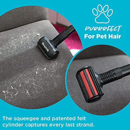 Simplicity Vacuums Jill Compact Canister Vacuum Cleaner with Pet Tool Fur Remover, Bagged Vacuum with Certified HEPA Filtration for Hard Floors and Rugs, Stair Vacuum