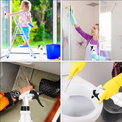 Rtteri 24 Pcs 16 Oz Plastic Spray Bottle for Cleaning Solutions Bulk Empty and Reusable Leak Proof Spraying Bottles for Cleaning, Water, Auto Details, Commercial, Bathroom(Black, White) - color: Black, White