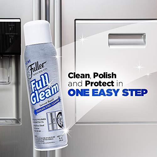 Fuller Brush Full Gleam Stainless Steel Cleaner – 15 oz Spray for Appliances, Chrome, Aluminum & Sinks – Cleans, Polishes & Protects Metal Surfaces (Pack of 1)