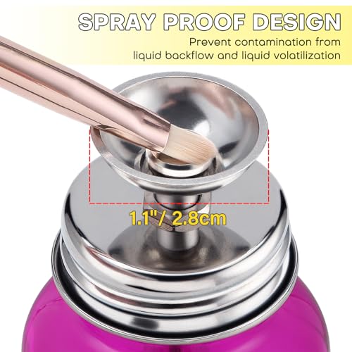 Noverlife 4Oz / 120ml Acetone Pump Dispenser with Cover, Alcohol Pump Dispenser Bottle Acetone Bottle Dispenser, Glass Push Down Pump Dispenser Nail Alcohol Bottle for Makeup Remover - Gradient Purple - color: D - 1pcs - Purple Round Shaped