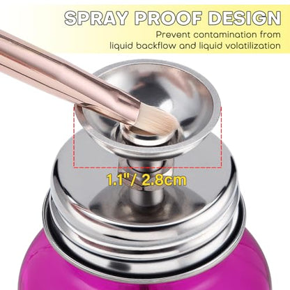 Noverlife 4Oz / 120ml Acetone Pump Dispenser with Cover, Alcohol Pump Dispenser Bottle Acetone Bottle Dispenser, Glass Push Down Pump Dispenser Nail Alcohol Bottle for Makeup Remover - Gradient Purple - color: D - 1pcs - Purple Round Shaped