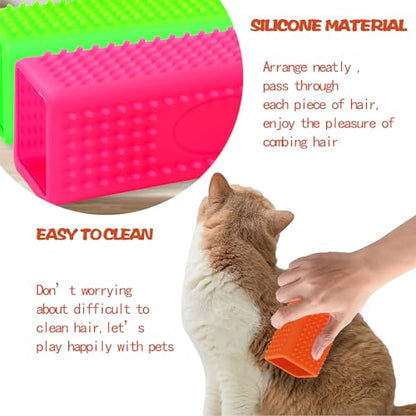 2pcs Pet Dog Cat Hair Remover, Pet Hair Removal Tool, Hollow Cleaner Brush for car，Interior, Furniture, Sofa (green and pink) - color: greenpink
