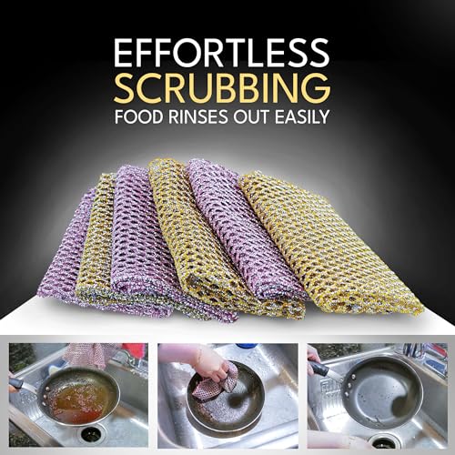 Heavy Duty Dish Scrubbers, Non-Scratch Scouring Pads - Odorless & Long Lasting Mesh Dish Cloth - Replace Sponges - Kitchen, Floor and Bathroom Usage - Made in Korea (2 Pcs) - color: 2pcs Scourer (1pk of 2)