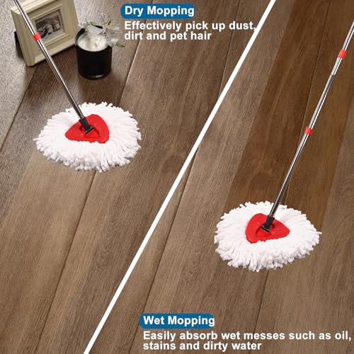 4 Pack Mop Heads Replacements, Compatible with O Cedar Easywring 1-Tank System Easy Wrin Spin Mops, Triangle Swivel Microfiber Mops, Washable & Easy to Replace - size: 4 Pack