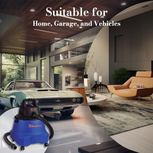Koblenz WD-9 L212 Wet Dry Vacuum Cleaner, 9 Gallon, 5.0 PHP, 3-in-1 Suction & Blower, Big Vacuum Cleaners for Home, Heavy Duty Shop Vac, Click-N-Lock Hose, Swivel Casters, Black/Blues - size: 9 Gallon Tank