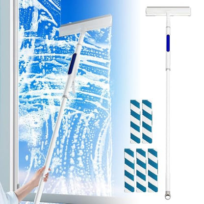 Squeegee for Window Cleaning with Spray, 2025 Upgrade Dual Side Mist Retractable Window Cleaner, Spray Window Cleaning Brooms, 3 in 1 Household Squeegees Window Cleaning Tool Kit - color: With 5 Microfiber Cloth