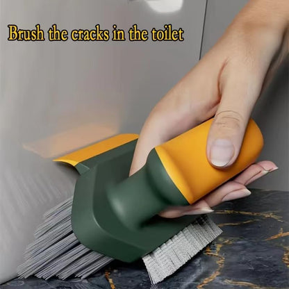 2-in-1 Durable Plastic Crevice and Floor Scrub Brush for Cleaning with Handle - Portable Design Hand Brush for Bathroom, Kitchen, Living Room Cleaning