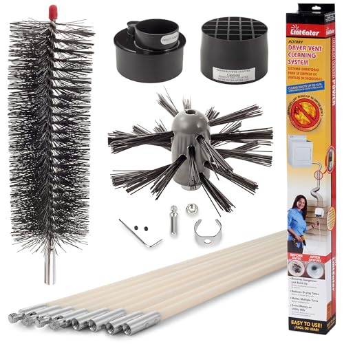Gardus RLE24 LintEater Rotary Dryer Vent Cleaning System, Removes Lint, Extends Up to 24’ - style: 24' Screw-Connect Kit