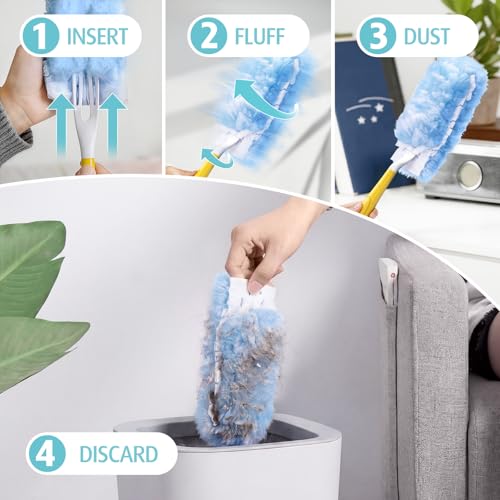 Duster Refill for Swiffer Duster, 50 Count Heavy Duty 2 Side 360° Duster Refills, 6X Microfibers, Disposable Multi Surface Dusters for Cleaning (Not Include Handle) - color: 50 Refills