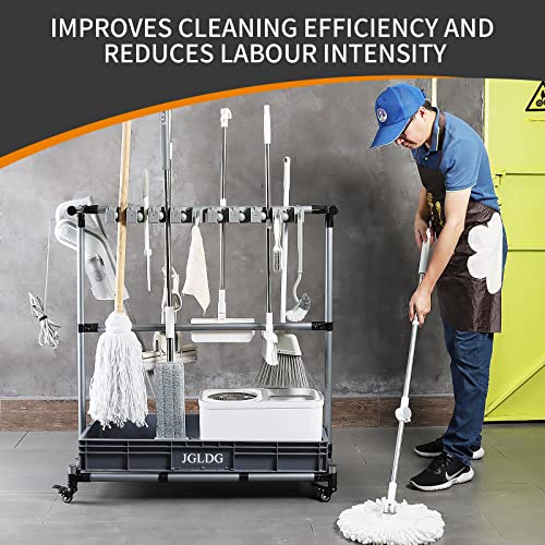 Generic Multifunctional Cleaning Cart and Tool Organizer - Broom and Mop Holder