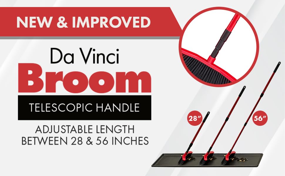 with Dustpan Combo Set, 16-Inch Curved Head, Pack of 2 | 52" adjustable telescopic handle, soft PVC bristles, indoor outdoor kitchen sweep, clears pet hair, dust, debris