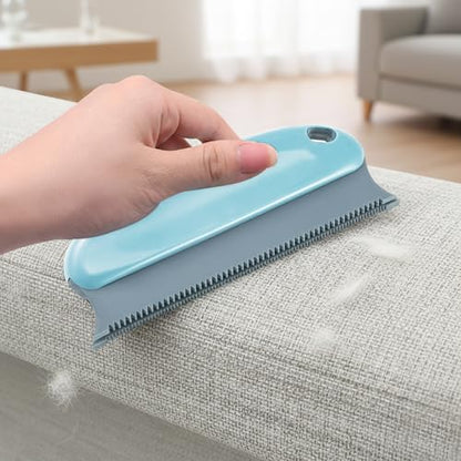 Pet Hair Remover Lint Removal Tool Loose Fur Scraper Brush for Sofa Carpet Rug Couch Fabric Furniture Clothing(Light Blue) - color: Light Blue