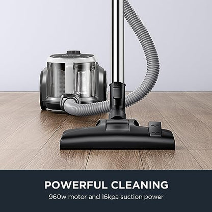 Eureka Bagless Canister Vacuum Cleaner, Lightweight Vac for Carpets and Hard Floors, Silver with Black, NEN180 - color: Silver With Black