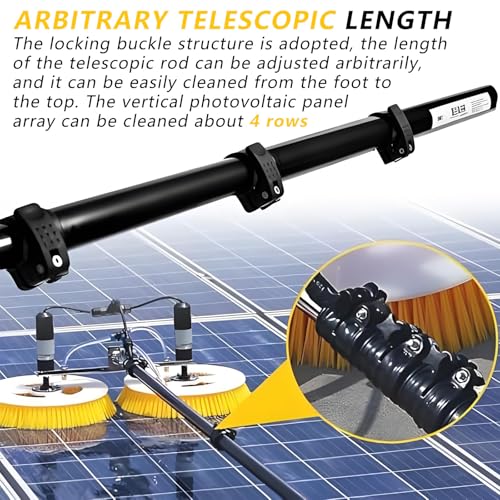 Dual Head Water Fed Pole Kit,11.5ft 18ft 24.6ft Telescopic Rod,25.6in Cleaning Width,w/Water Pump & Hose,for Solar Panels and Storefront Windows 3.5m(11.5ft) - size: 3.5m(11.5ft)