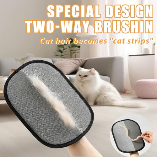 Pet Hair Removal Glove for Cats & Dogs, Upgrade Efficient Grooming Gloves for Pet Hair, Reusable Cat & Dog Hair Remover for Couch, Furniture, Carpet, Curtain(2pcs)