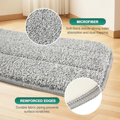 8 Pack Microfiber Spray Mop Replacement Pads for Swiffer PowerMop, Washable & Reusable Mop Refills for 13 ''-15 '' Spray Mops, Wet & Dry Cleaning Pad for Hardwood, Tile, Marble & Pet Hair