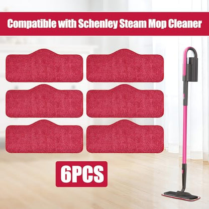 Yuunaie Steam Mop Pads for Schenley, 6-Pack Microfiber Pads for Schenley Steam Mop 7 in 1, Machine Washable Reusable Replacement Mop Pads Compatible with Schenley Steam Mop Cleaner