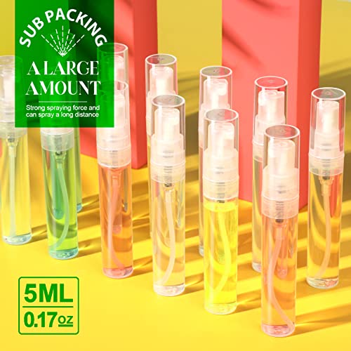 Teenitor Mini Spray Bottle 20Pcs, Perfume Travel Refillable 5ml Spray Bottle Perfume Bottle, Fine Mist Mini Perfume Atomizer, Plastic Perfume Bottles Empty - size: 5ml