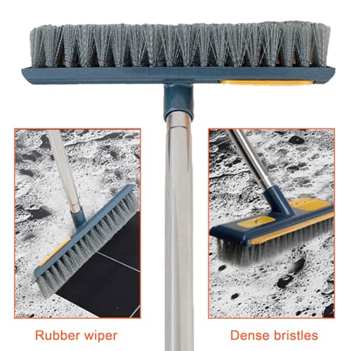 2 Pcs Grout Brush with Long Handle - Upgrade, 120°Rotation Tile Grout Cleaning Tool, V-Shape Shower Scrubber Cleaner Stiff Bristle for Cleaning Bathroom Wall, Baseboards, Tile Floors