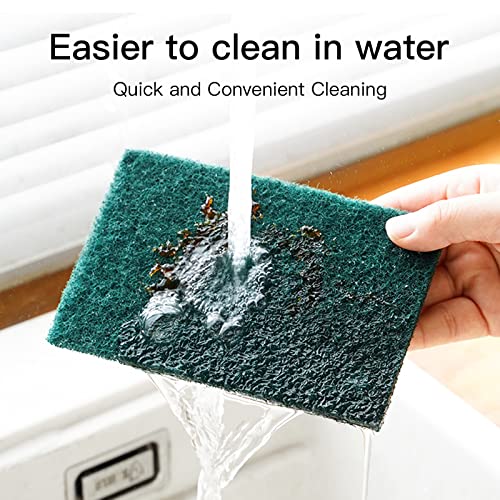 Heavy Duty Scour Pads Sponge Dish Scrubber Non-Scratch Green Reusable Household Scrub Pads for Kitchen and Dish Cleaning Tool (12Pcs) - style: 12Pcs