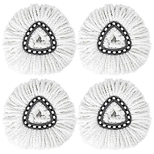 Spin Mop Replacement Heads, Microfiber Spin Mop Refills for O Cedar,Easy Cleaning Mop Head Replacement, Machine Washable,4-Pack