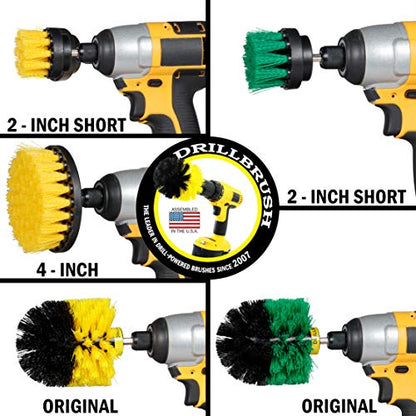 Drillbrush 5 Piece Bundle - Add a 2-inch Flat Brush and Original Brush to Our 3 Piece Bathroom kit to Make The Ultimate Household Cleaning Kit