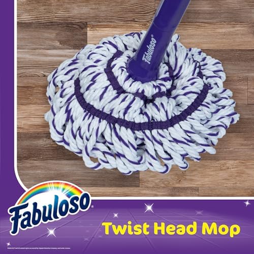 Fabuloso Twist Mop, Self Wringing Floor Mop with Non Scratch Scrubber and Removable Washable Head for Hardwood, Tile, Vinyl and Laminate Floors Cleaning System, 53 Inch Tall - size: Twist Mop
