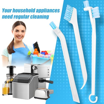 Mity Rain 14PCS Ice Machine Cleaner Set - Ice Maker Cleaning Tools Kit With 2 Pipe Brushes (1.5M Nylon Bristles) and 12 Crevice Cleaning Brushes, White