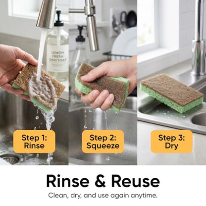 Superio Non-Scratch Cellulose Sponge (3-Pack) (Green) - color: Natural, size: 3-pack