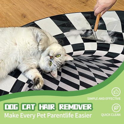 Pet Hair Remover - Dog Cat Hair Remover & Lint Cleaner Pro for Carpets, Couch, Clothes - Fur Removal Tool, Portable Carpet Scraper, Furniture Hairball Shaver Brush - Ideal Pet Hair Removal Tool (wood)
