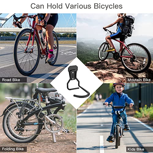 Housolution Bike Wall Mount with Fixed Hook, [2 Pack] Heavy Duty Bike Storage Rack, Bike Rack Vertical Stand for Garage - Easily Hang/Detach - with Screws Iron Bike Hanger Brackets - size: 2 PCS