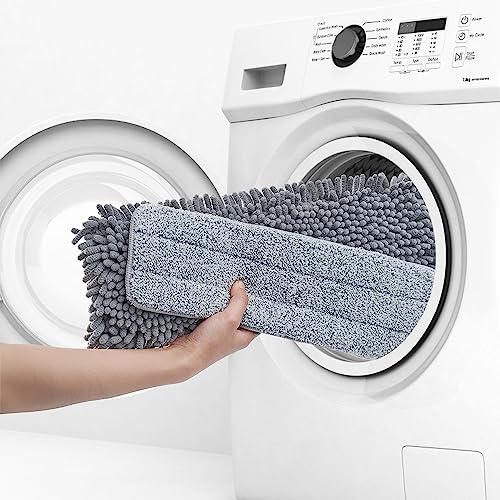 True & Tidy MP-180 Chenille Mop Pad Replacement Set for SWEEP-180 Heavy Duty Wet and Dry Sweeper Mop, Machine Washable up to 100x (2)
