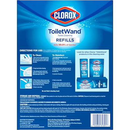 Clorox ToiletWand Toilet Cleaner Refills, Toilet brush, Rainforest Rush, 20 Count