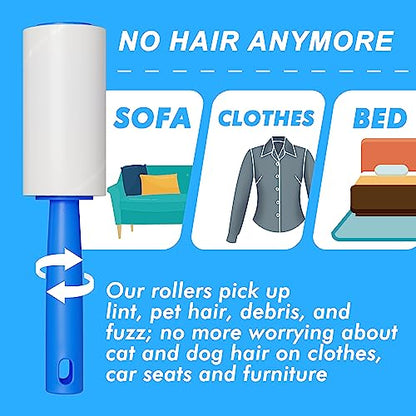 Lint Rollers for Pet Hair Extra Sticky, 800 Sheets Mega Value Set Lint Rollers for Pet Hair Removal, Dog and Cat Lint Remover for Clothes, Furniture, Carpet - size: 800 Sheets Standard