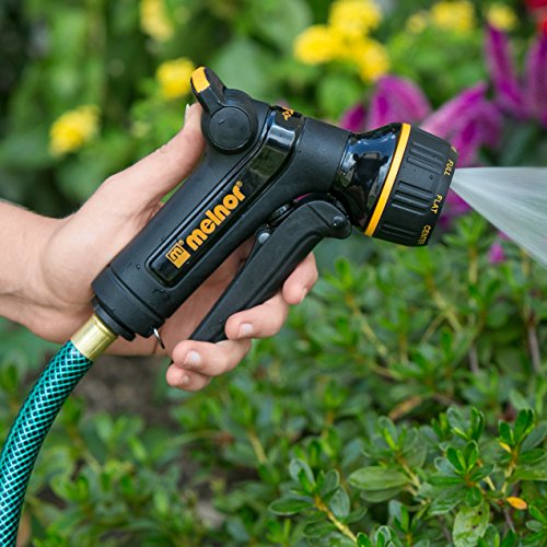 Melnor XT Metal Garden Hose Nozzle; Front Trigger with Flow Control; 8 Watering Patterns; 100% Metal Body with Fully Rubberized Slip Resistant Grip - style: 8-Pattern