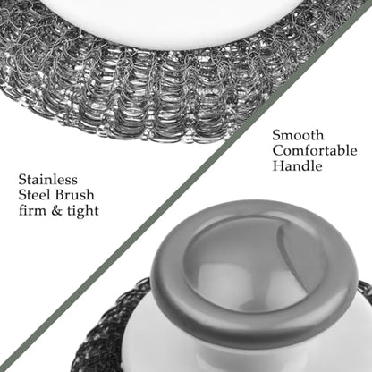 2 Pack Stainless Steel Wool Scrubber, Scrubbing Scouring Pad, Steel Wool Scrubber for Kitchens, Bathroom and Kitchen Pots, Pans, Sink(Grey)