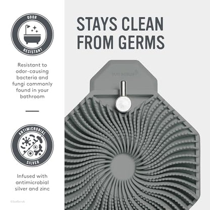 Sud Scrub Antimicrobial Shower Hooks, Self Adhesive, Heavy Duty Removable, Stick On for Hanging, Bathroom Towel Hook (Charcoal) - color: Charcoal