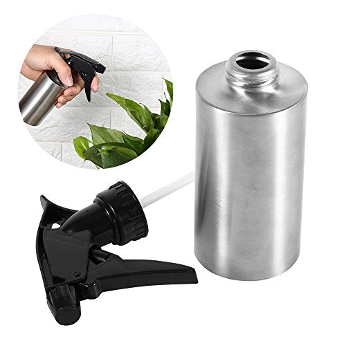 Fdit Plant Spray Bottle 250ml Stainless Steel Watering Can, Adjustable Nozzle for Mist or Stream No Clog, Lightweight Portable Design for Garden Flowers Home Use