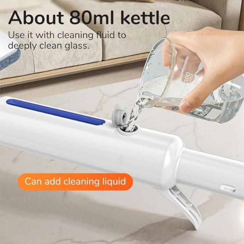 CHNLML Squeegee for Window Cleaning with Spray and 3 Pads, 2024 New Double-Sided Spray Expansion Window Cleaner, Dual Side Mist Detachable Assembly Glass Cleaning Mop for Indoor Outdoor High Window