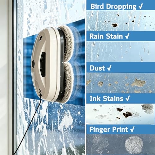 Automatic Smart Window Cleaning Robot, SmartClean Hands-Free Glass Cleaner with Remote Control, 2800Pa Suction for Spotless Mirrors & Tiles, Safe for High-Rise Floor-to-Ceiling Windows