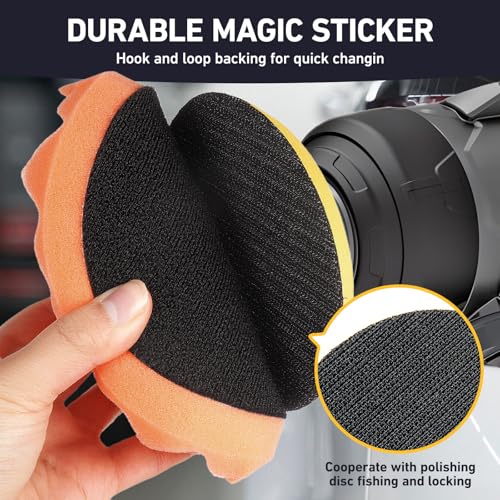 Autolock 6" Buffing Polishing Pads, 7Pcs 6Inch (150mm) Waffle Foam Buffing Pad, Wool Pad Kit for 6 in Backing Plate, Car Polisher Boat Compounding, Polishing and Waxing - size: 6Inch 7Pcs