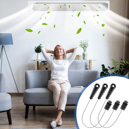 3 Pcs Condensate Trap Flexible Drain Brush, 16 Inch AC Drain Line Cleaning Brush for AC & HAVC Condensate P Trap, Black - color: Black, size: 16 Inch