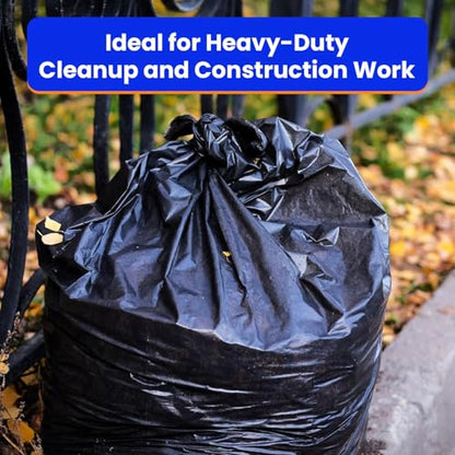 Berkley Jensen Heavy Duty Contractor & Industrial Bags - 42 Gallon, 32 Count - Black Contractor Trash Bags - 3 Mil Thick, Tear & Puncture Resistant - Ideal for Construction Cleanup & Professional Use - size: 32 count (Pack of 1)