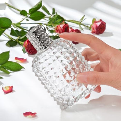 100ml/3.4 Oz Glass Spray Bottle Perfume Atomizer,Empty Travel Refillable Perfume Spray Bottle with 3 Kinds of Dispenser (A1) - style: A1