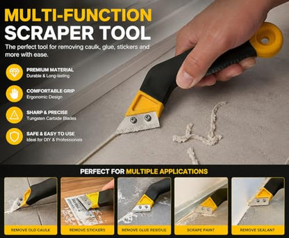 Tile Grout Saw, Angled Saw with 7PCS Extra Blades Replacement, Grout Removal Tool for Tile Cleaning and Repair